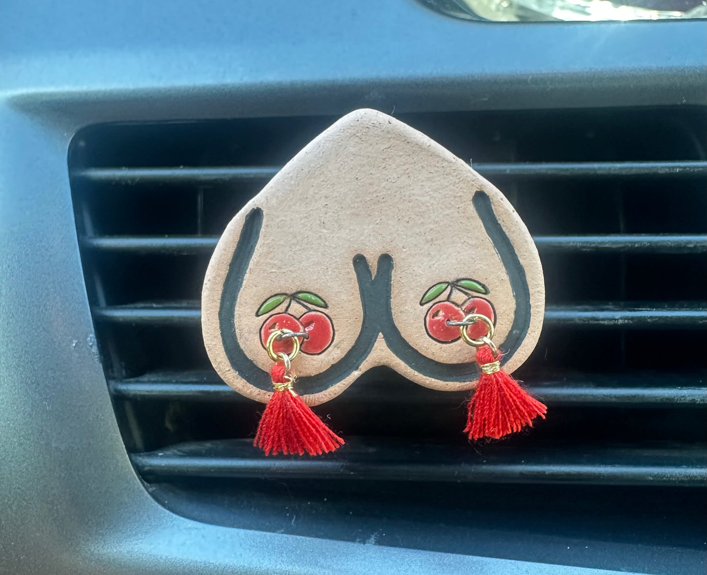 New! Bewbie Tassel Clay Car Freshener | Magnet | Cherry