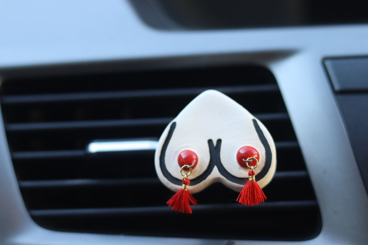 PREORDER Ships Nov. 30th Bewbie Tassel Magnet | Clay Car Diffuser | Pierced nips