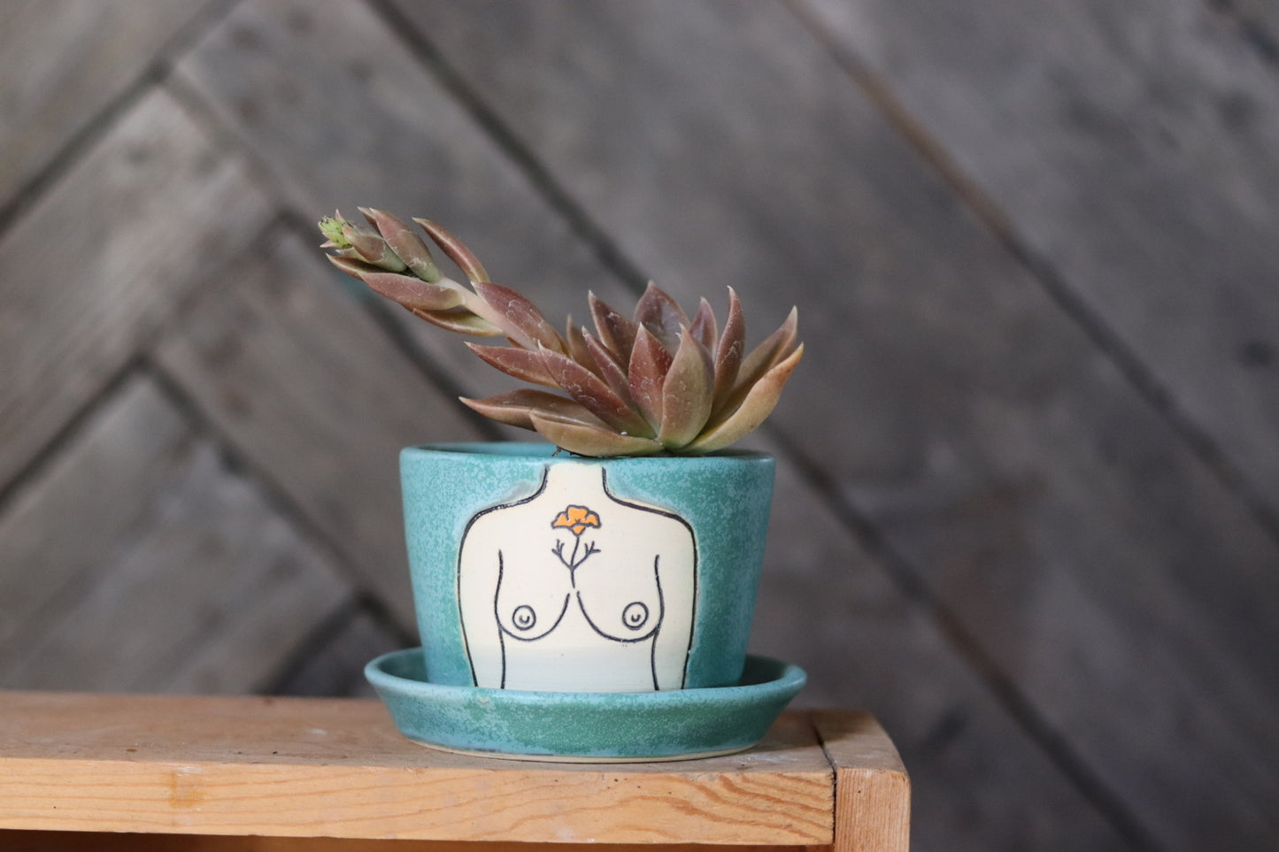 Ceramic Boob Planter | Poppy | 3.5x4”