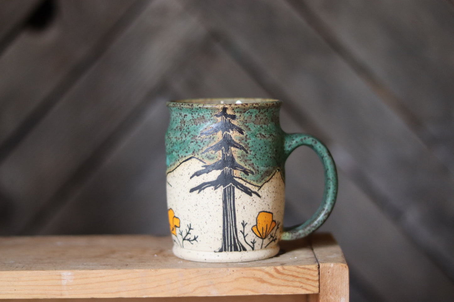 Redwood Poppy Mug 14 oz