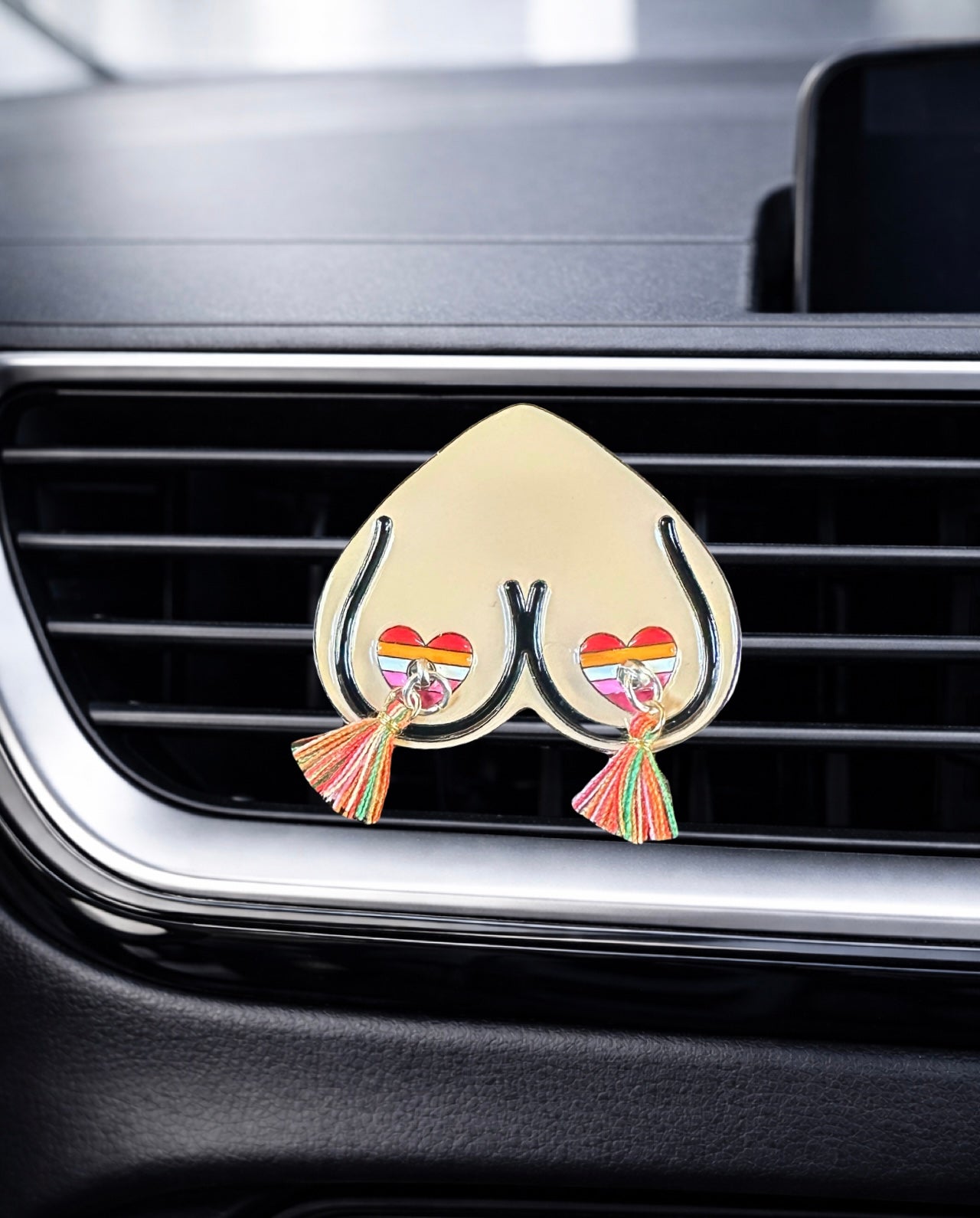 New! Lesbian Flag Bewbie Tassel | Decor only or Felt diffuser | Magnet | light skin/1.5"