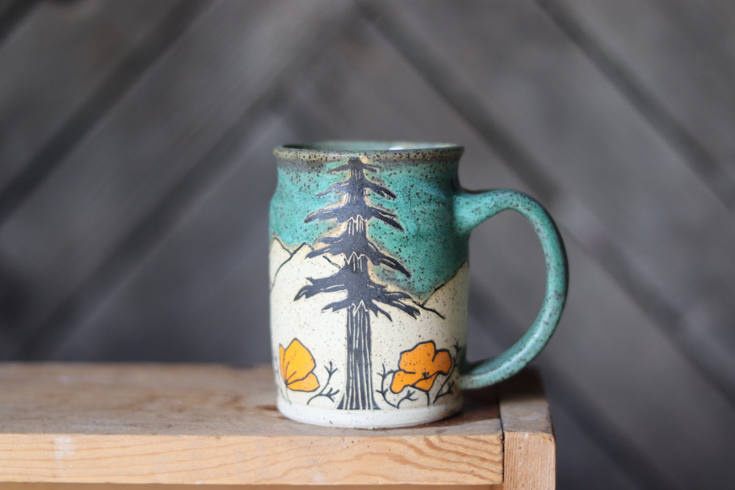 Redwood Poppy Mug 12 oz.