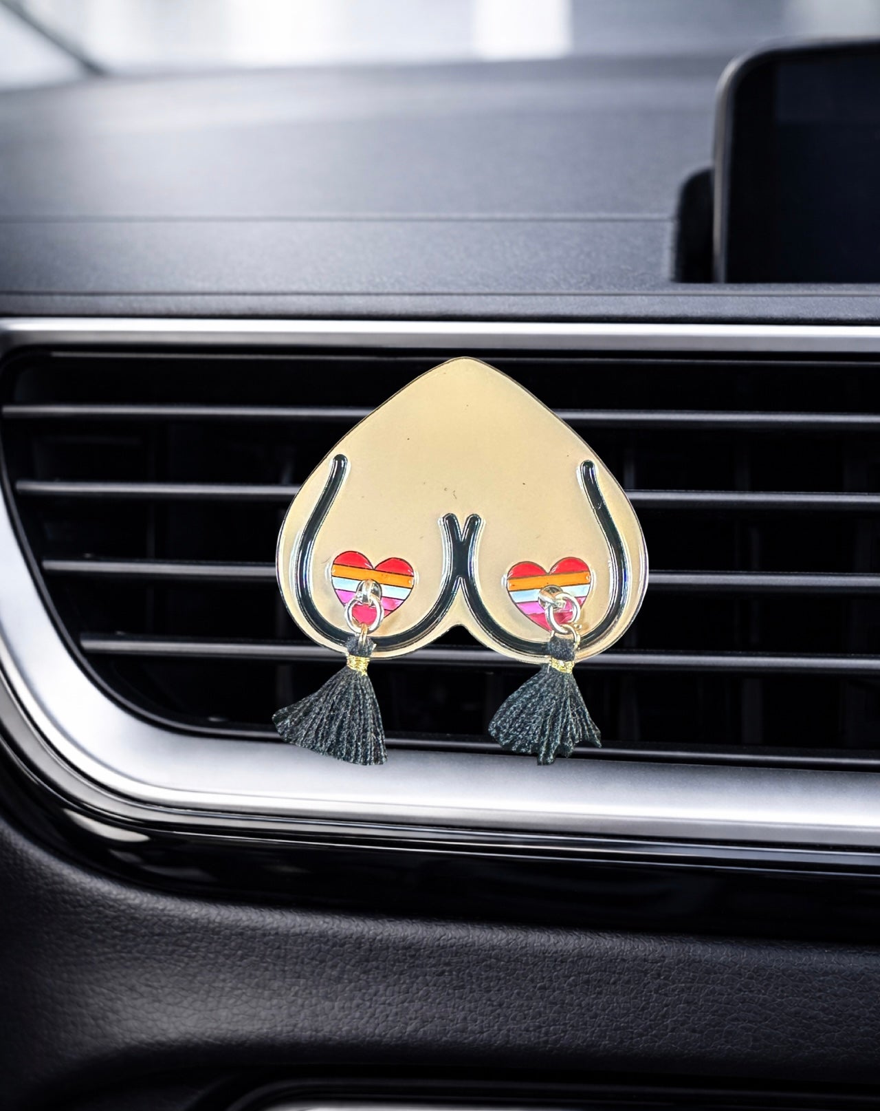 New! Lesbian Flag Bewbie Tassel | Decor only or Felt diffuser | Magnet | light skin/1.5"