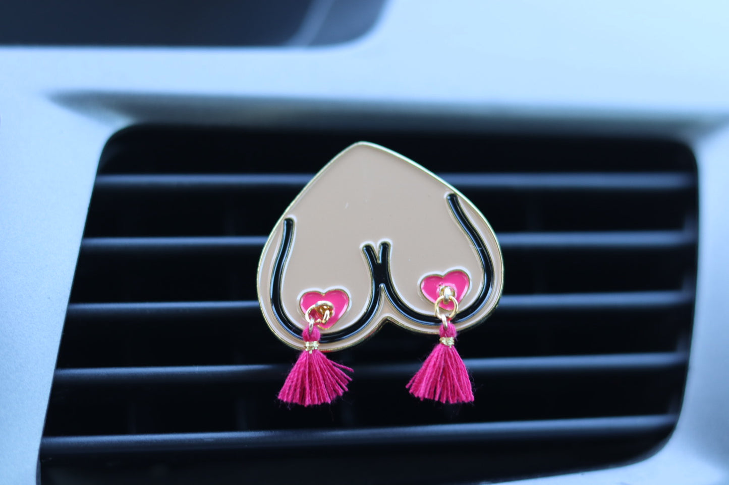 Bewbie Tassel Felt Car Freshener |Magnet | Light Skin/Hot Pink or Light Pink | 1.5"