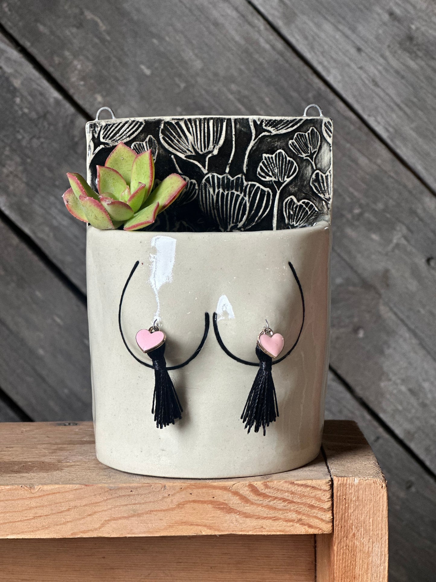 Boob Wall Art Planter/Vase | White 5”