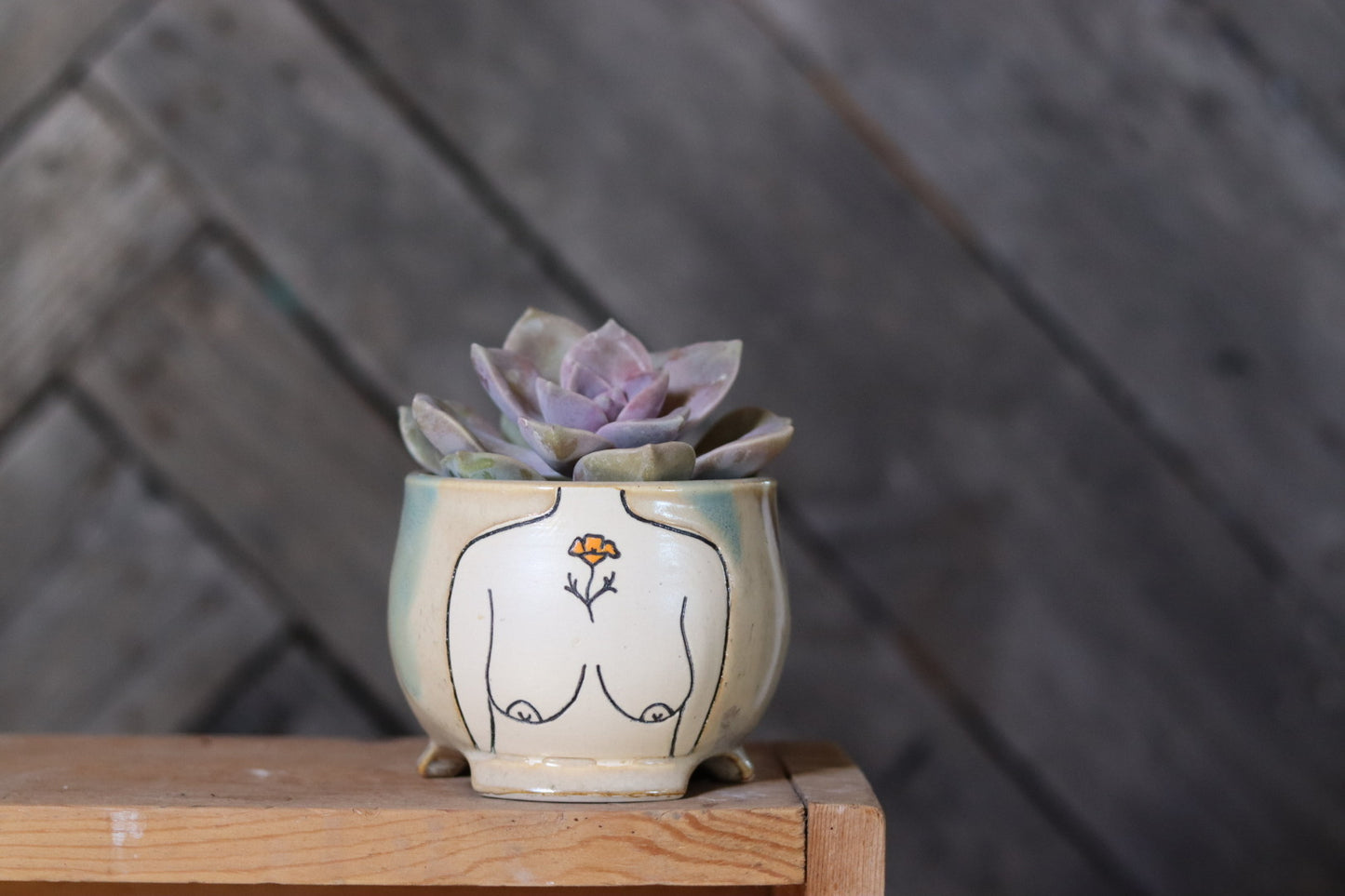 Ceramic Boob Planter | Poppy | 3.5x4”