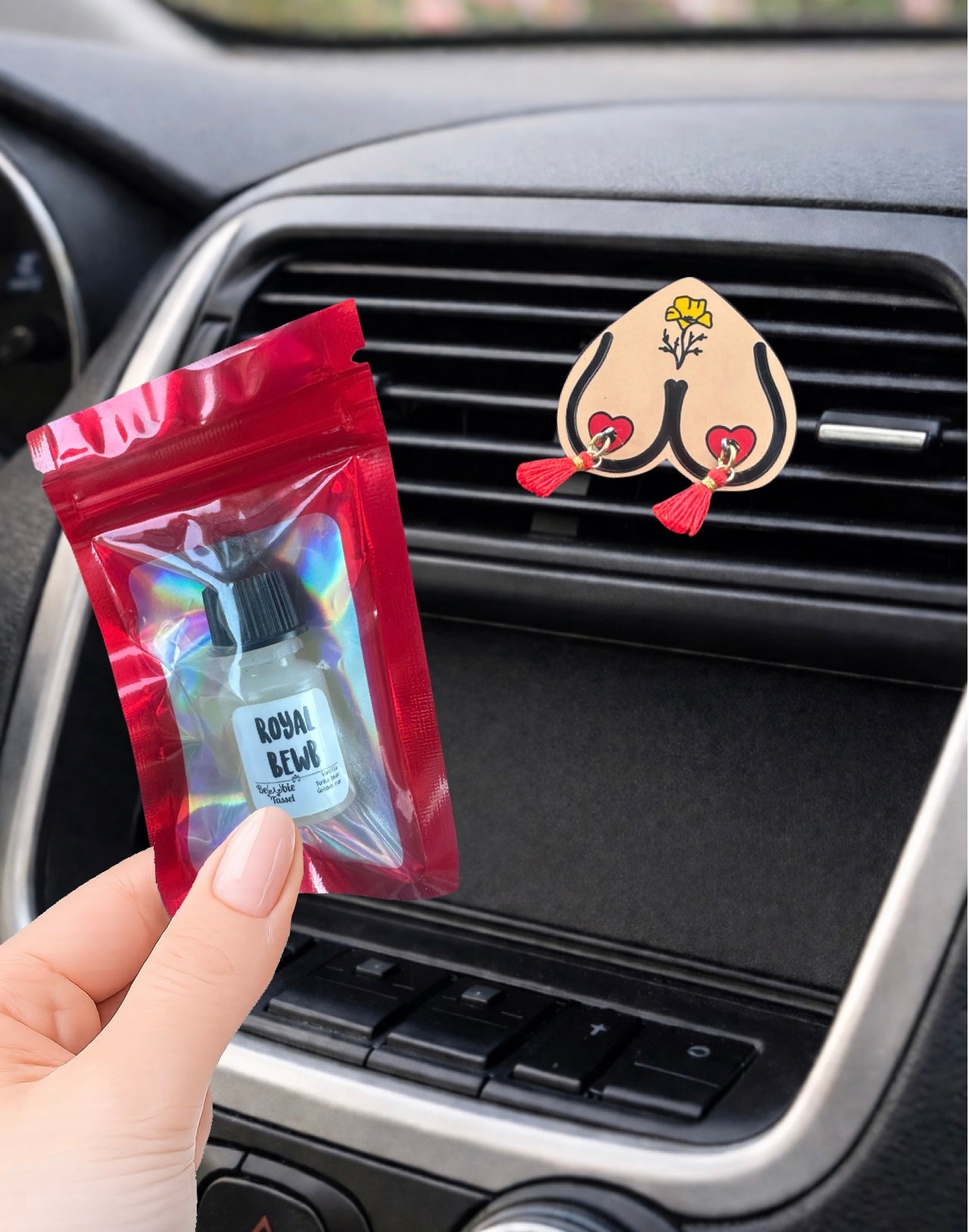 Red Poppy Bewbie Tassel 2pc piece Gift Set