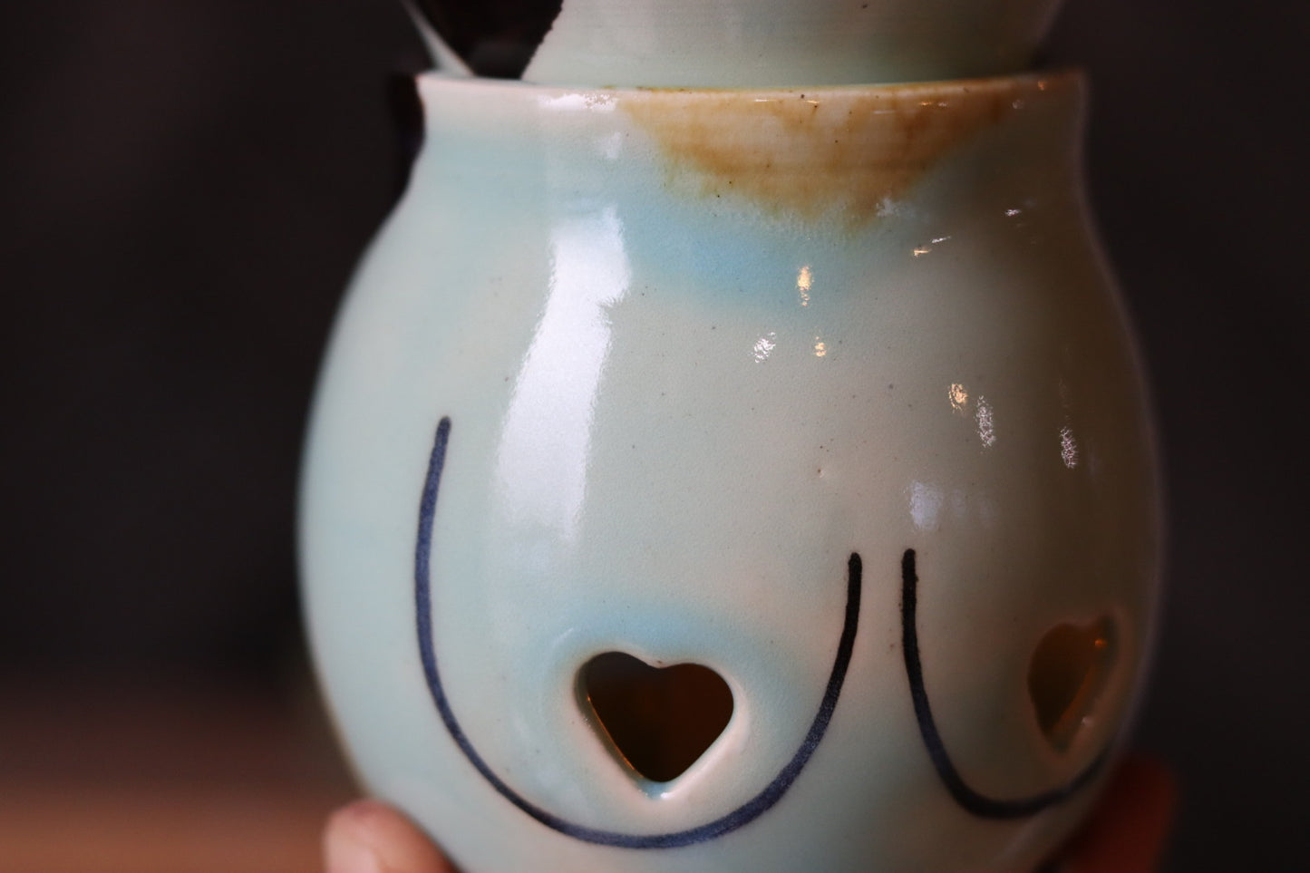 Preorder Ceramic Boob Wax Warmer Luminary Blue