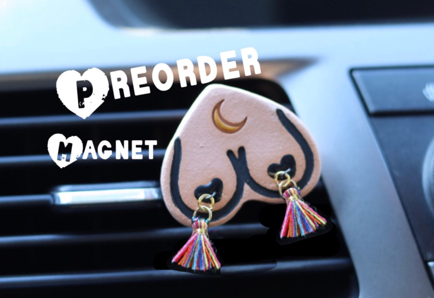 PREORDER Bewbie Tassel Car Freshener | Magnet or Clip | Light skin/Rainbow/Crescent