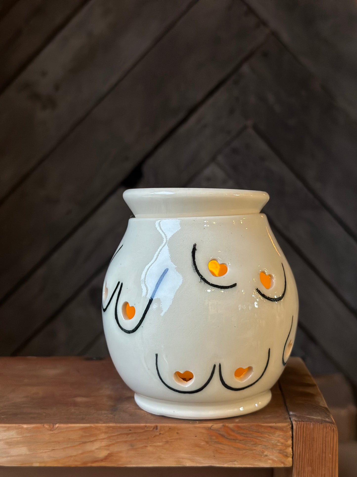 Boob Wax Melt Warmer Luminary | White/Poppy