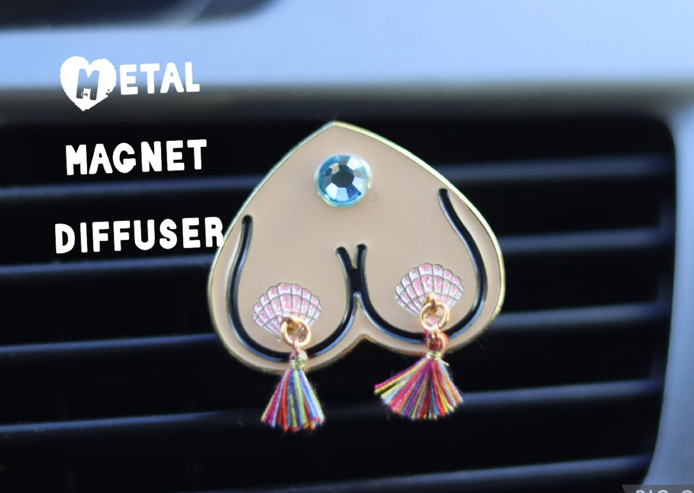 New! Bewbie Tassel Felt Car Freshener | Magnet | Light Skin/Mermaid | 1.5"