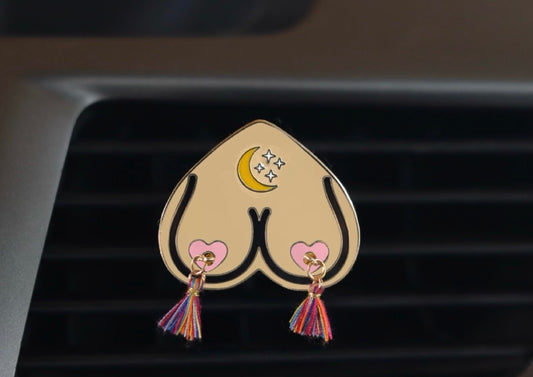 Wholesale Bewbie Tassel Felt | Decor only or Felt diffuser | Magnet | light skin/rainbow/crescent w/ stars 1.5"