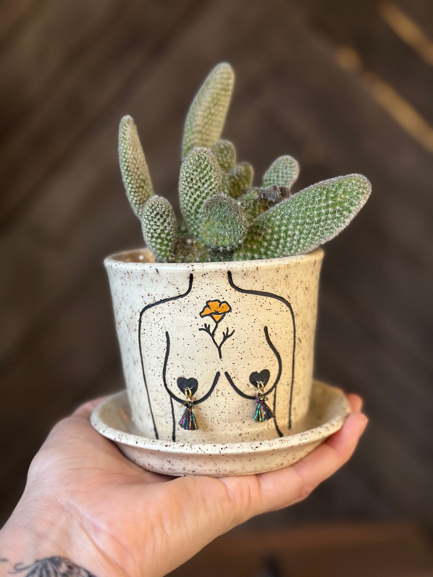 Speckled Boob Planter 4”