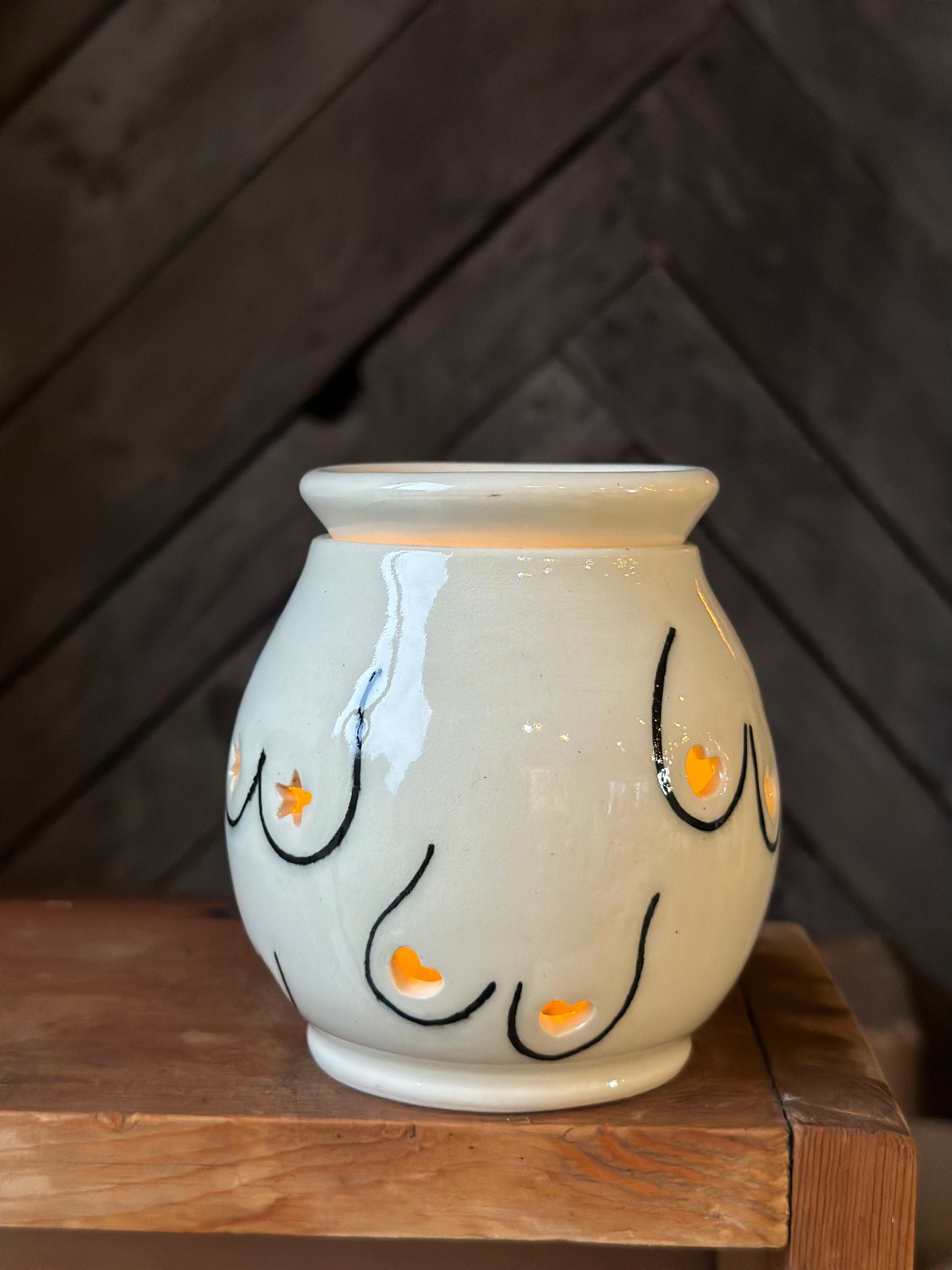 Boob Wax Melt Warmer Luminary | White/Poppy