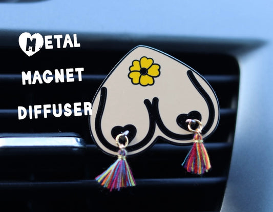 Bewbie Tassel Felt Car Freshener | Magnet | light skin/rainbow/poppy 1.5"