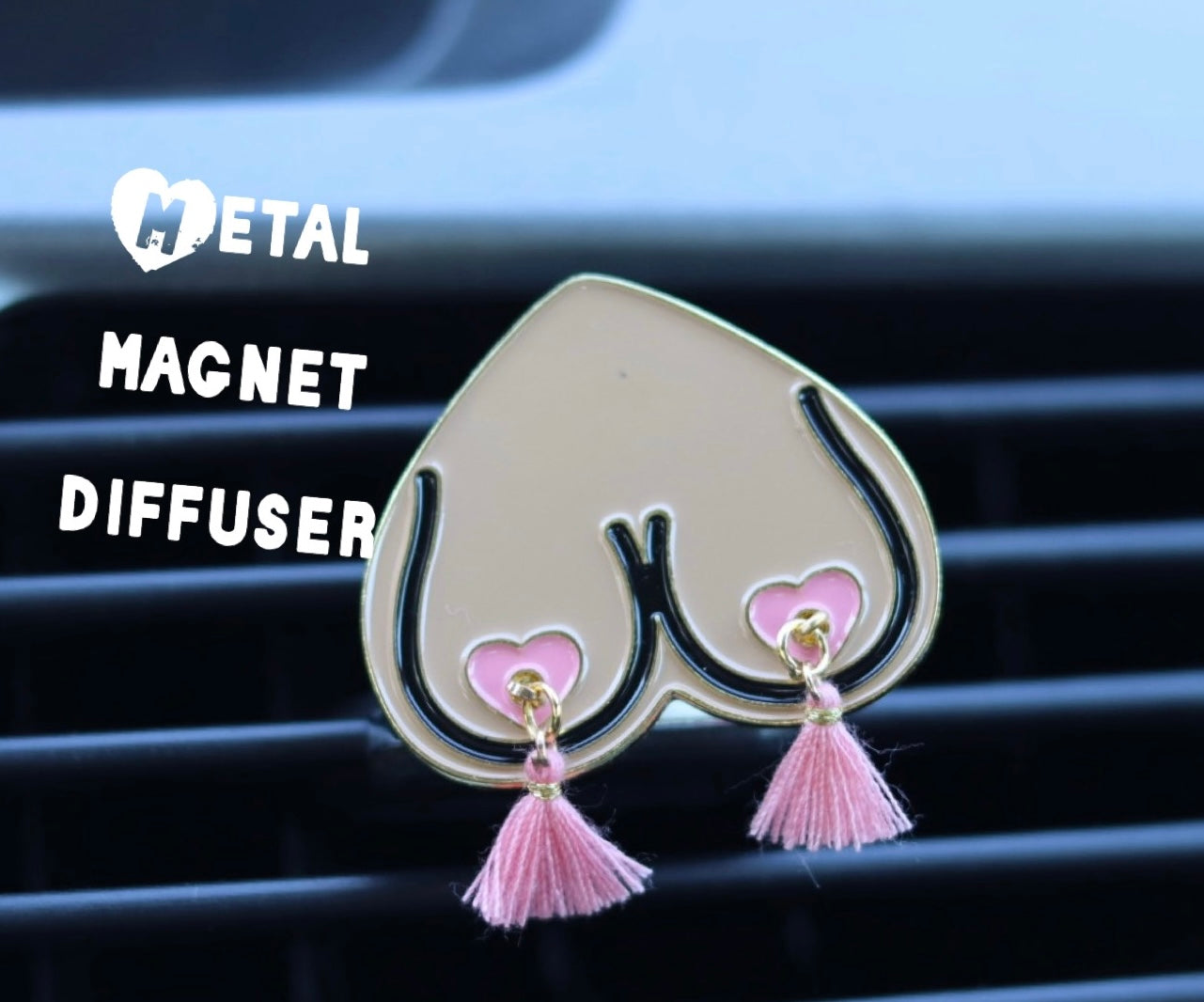 Bewbie Tassel Felt Car Freshener |Magnet | Light Skin/Hot Pink or Light Pink | 1.5"