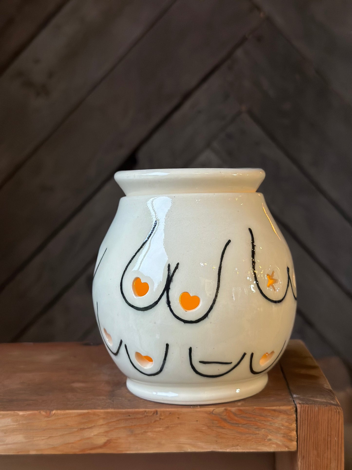 Boob Wax Melt Warmer Luminary | White/Poppy