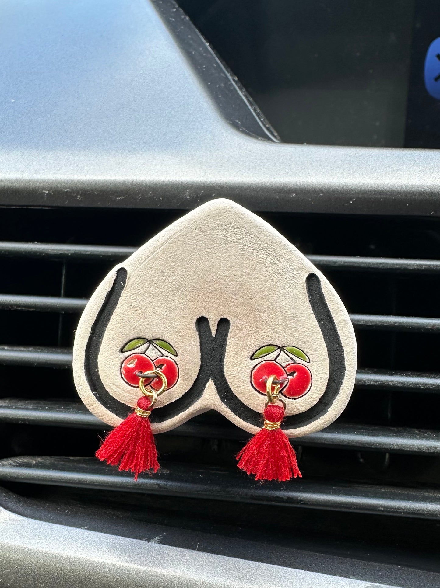 New! Bewbie Tassel Clay Car Freshener | Magnet | Cherry