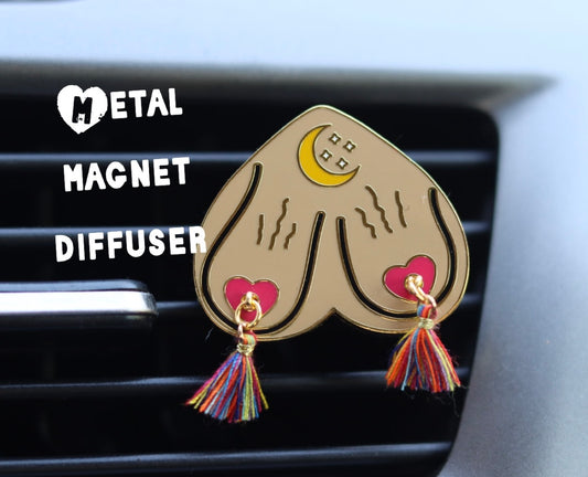 New! Bewbie Tassel Felt Car Freshener Magnet | Light Skin/Stretch marks | 1.5"
