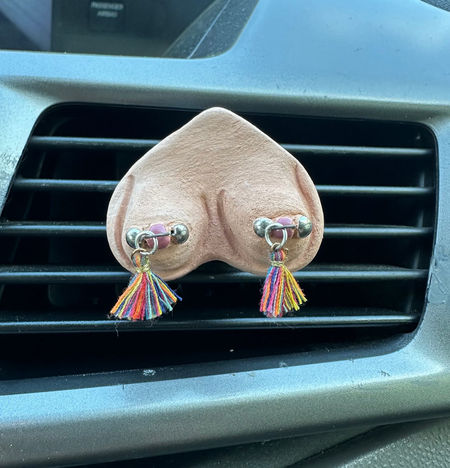 NEW! Barbell Bewbie Tassel Clay Car Freshener | Magnet |