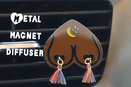 Bewbie Tassel Felt Car Freshener | Magnet | Dark Skin/Rainbow/Cescent 1.5"