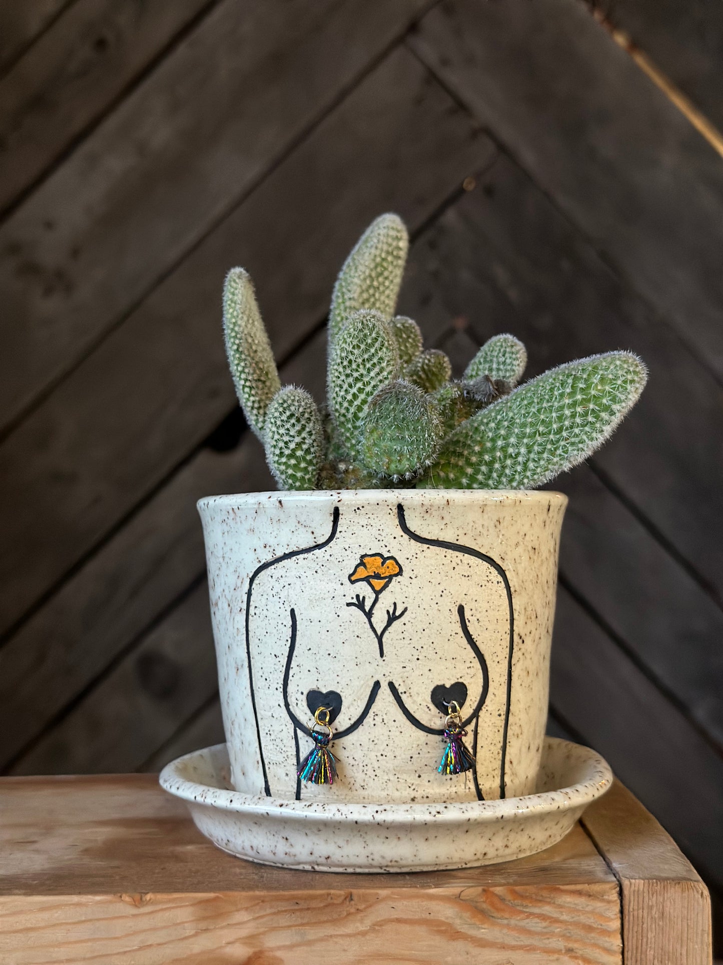 Speckled Boob Planter 4”