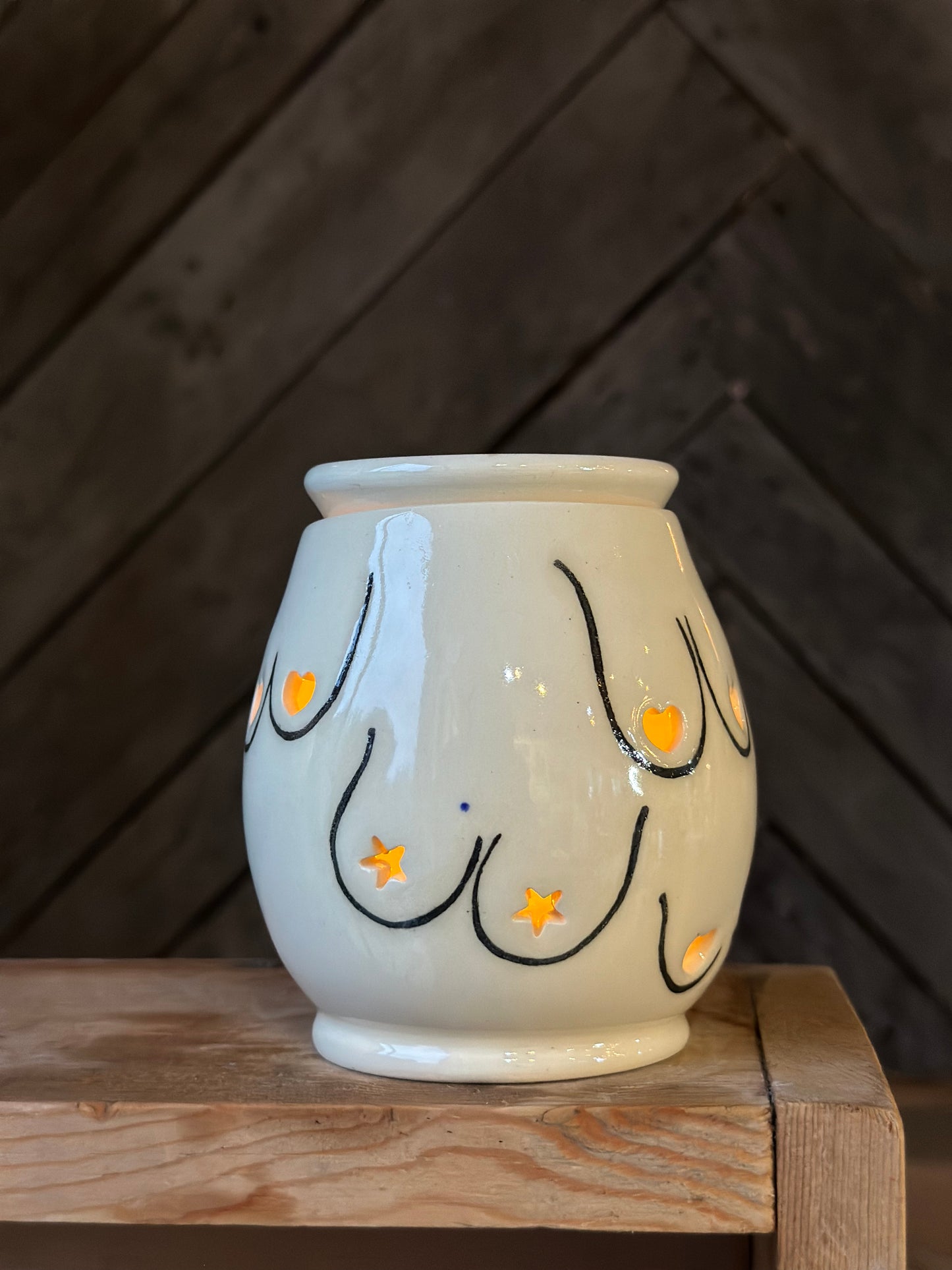 Boob Wax Melt Warmer Luminary | White/Poppy