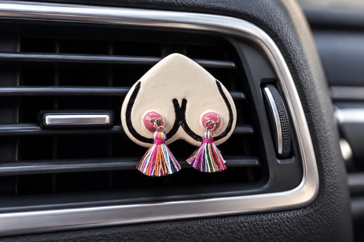 PREORDER Ships Nov. 30th Bewbie Tassel Magnet | Clay Car Diffuser | Pierced nips
